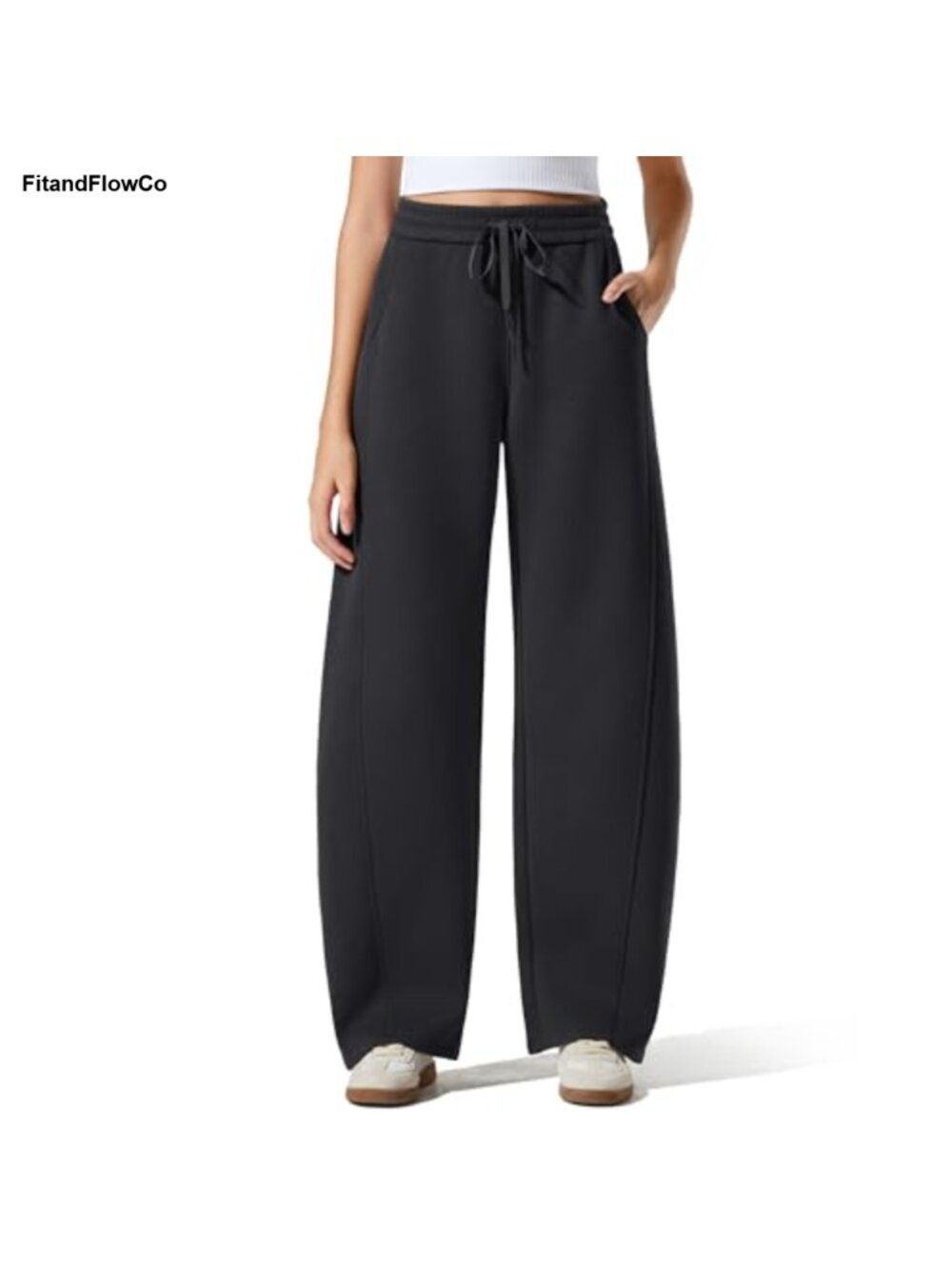 Flurrylux Fleece Lined Baggy Barrel Wide Leg Cotton Sweatpants